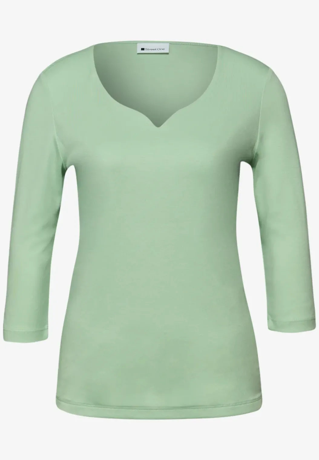 Shirt met hartvormige halslijn