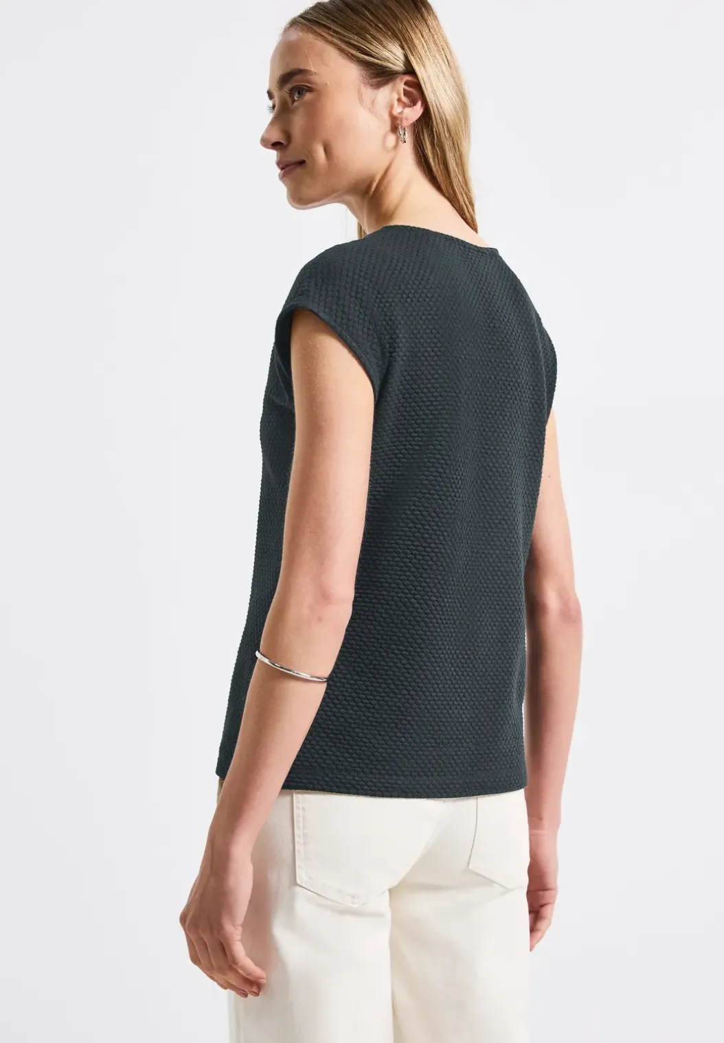 Shirt met hartvormige halslijn