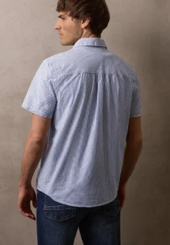 Shirt met korte mouwen, borstzak en strepen