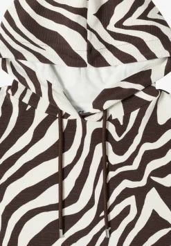 Shirt met korte mouwen, capuchon en structuur