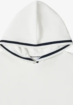 Shirt met korte mouwen, capuchon en geribde details