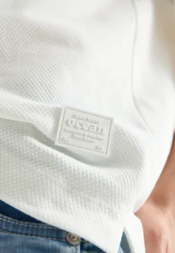 Shirt met korte mouwen, capuchon en geribde details