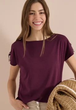Shirt met korte mouwen en gespdetail