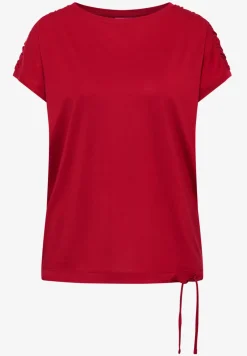 Shirt met korte mouwen en rimpels