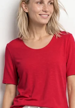 Shirt met korte mouwen en knoopdetail