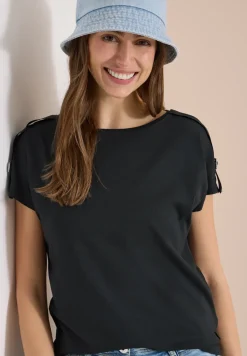 Shirt met korte mouwen en gespdetail