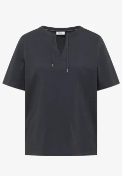 Shirt met korte mouwen en gespleten hals