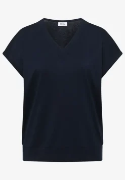 Shirt met korte mouwen en V-hals in effen kleur