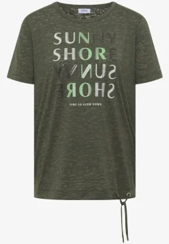 Shirt met korte mouwen en burn-out look