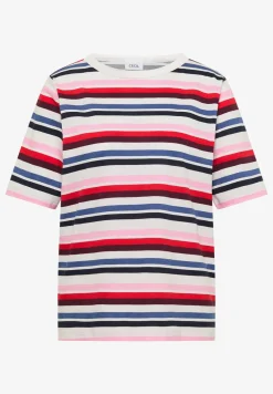 Shirt met korte mouwen en meerkleurige strepen
