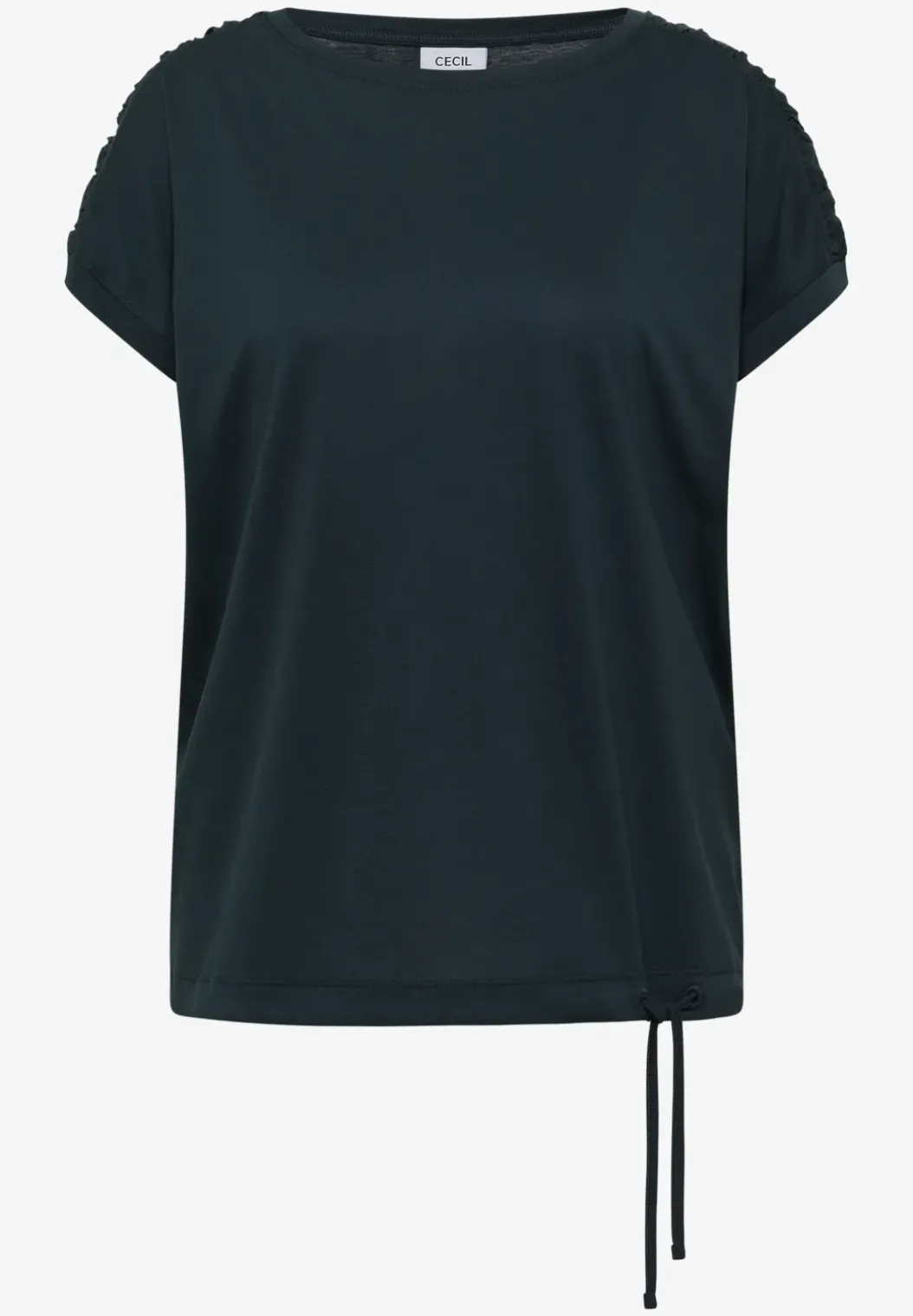 Shirt met korte mouwen en rimpels
