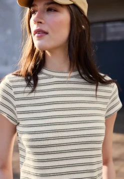 Shirt met korte mouwen en textuur