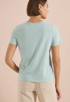 Shirt met korte mouwen in burnout-look