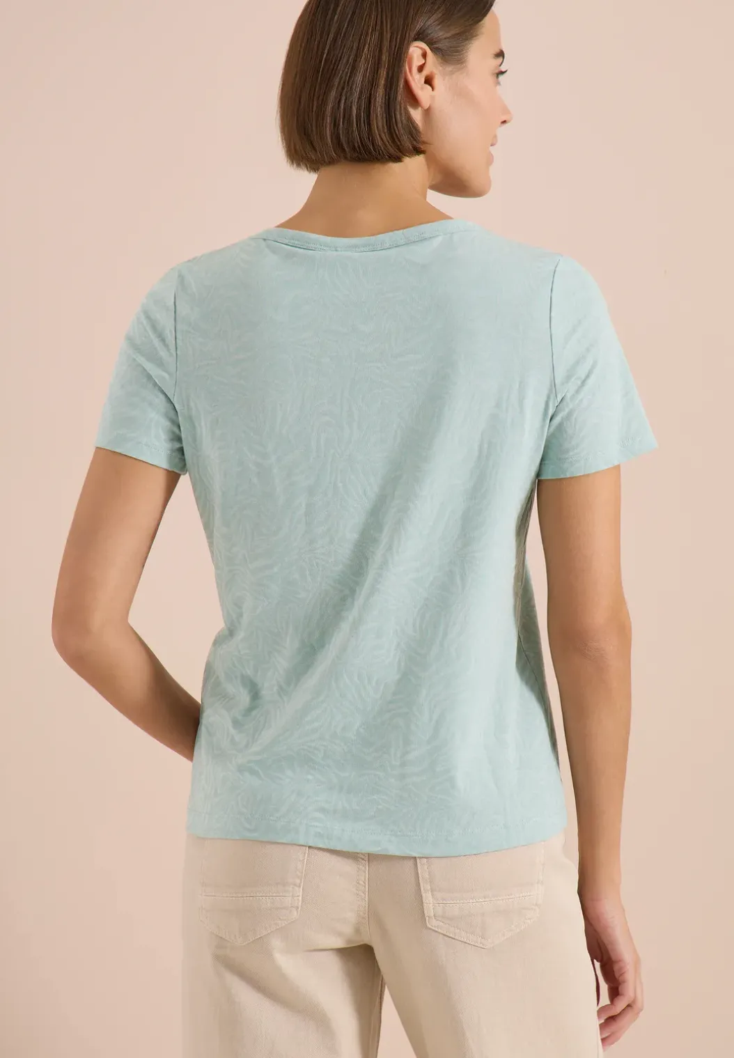 Shirt met korte mouwen in burnout-look