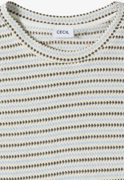 Shirt met korte mouwen, ronde hals en structuur