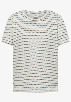 Shirt met korte mouwen, ronde hals en structuur