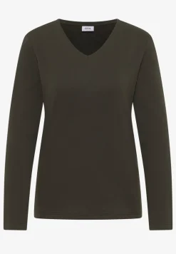 Shirt met lange mouwen en V-hals