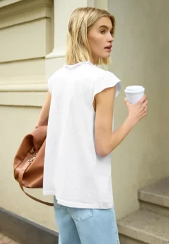 Shirt met losse schouders en gespleten hals