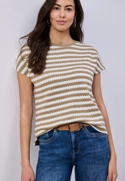 Shirt met losse schouders en strepen