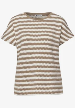 Shirt met losse schouders en strepen