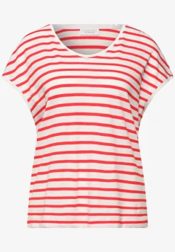 Shirt met losse schouders en strepen