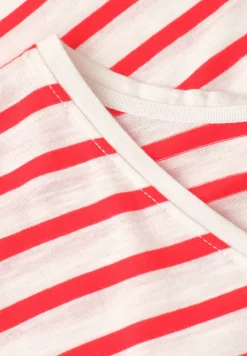 Shirt met losse schouders en strepen