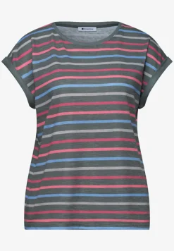 Shirt met losse schouders en strepen