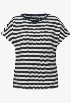 Shirt met losse schouders en strepen