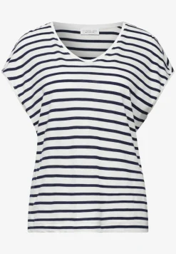 Shirt met losse schouders en strepen