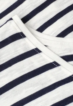 Shirt met losse schouders en strepen