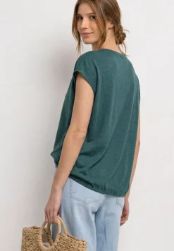 Shirt met losse schouders en gespleten hals