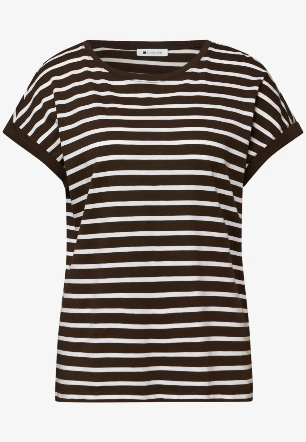 Shirt met losse schouders en strepen