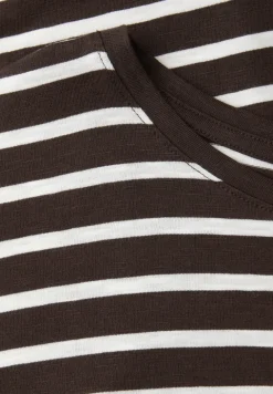 Shirt met losse schouders en strepen