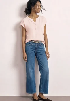 Shirt met losse schouders en gespleten hals