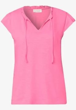 Shirt met losse schouders en gespleten hals