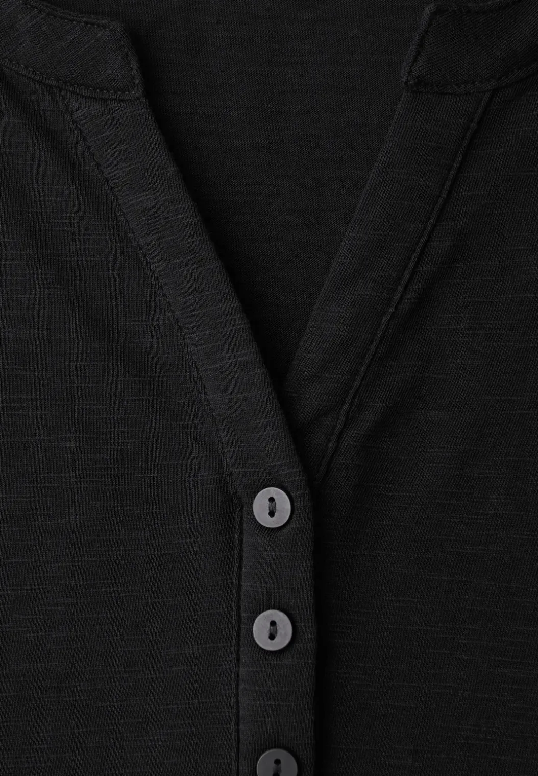 Shirt met 3/4-mouwen, split neck en knopen