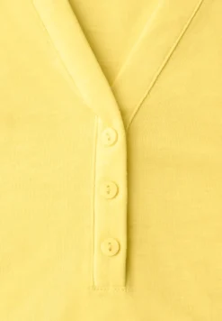 Shirt met 3/4-mouwen, split neck en knopen