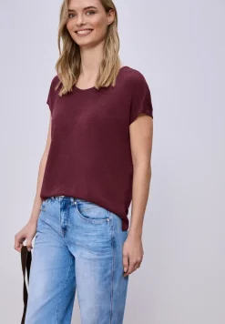 Shirt met overhangende schouders in linnenlook