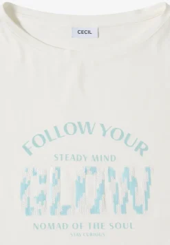 Shirt met overhangende schouder en knoopdetail