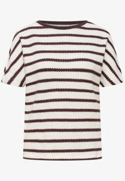 Shirt met overhangende schouders in gebreide look