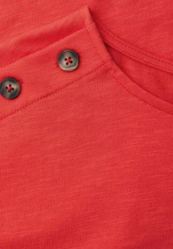 Shirt met overhangende schouder en knoopdetail