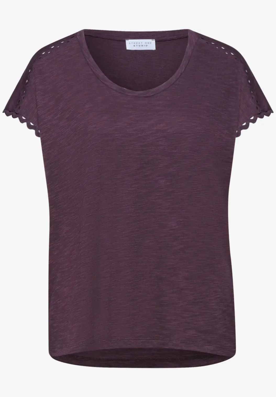 Shirt met overhangende schouder en decoratieve tape