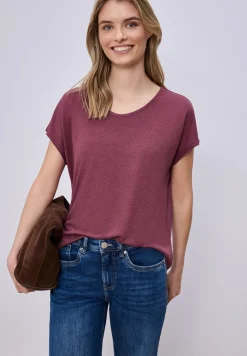 Shirt met overhangende schouders in linnenlook