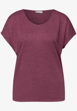 Shirt met overhangende schouders in linnenlook