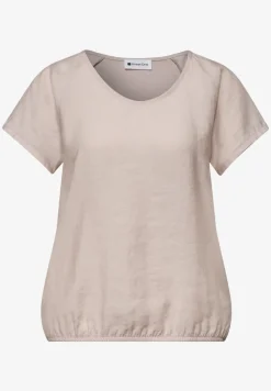 Shirt met overhangende schouders in een structuurmix