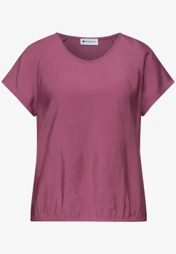 Shirt met overhangende schouders in een structuurmix