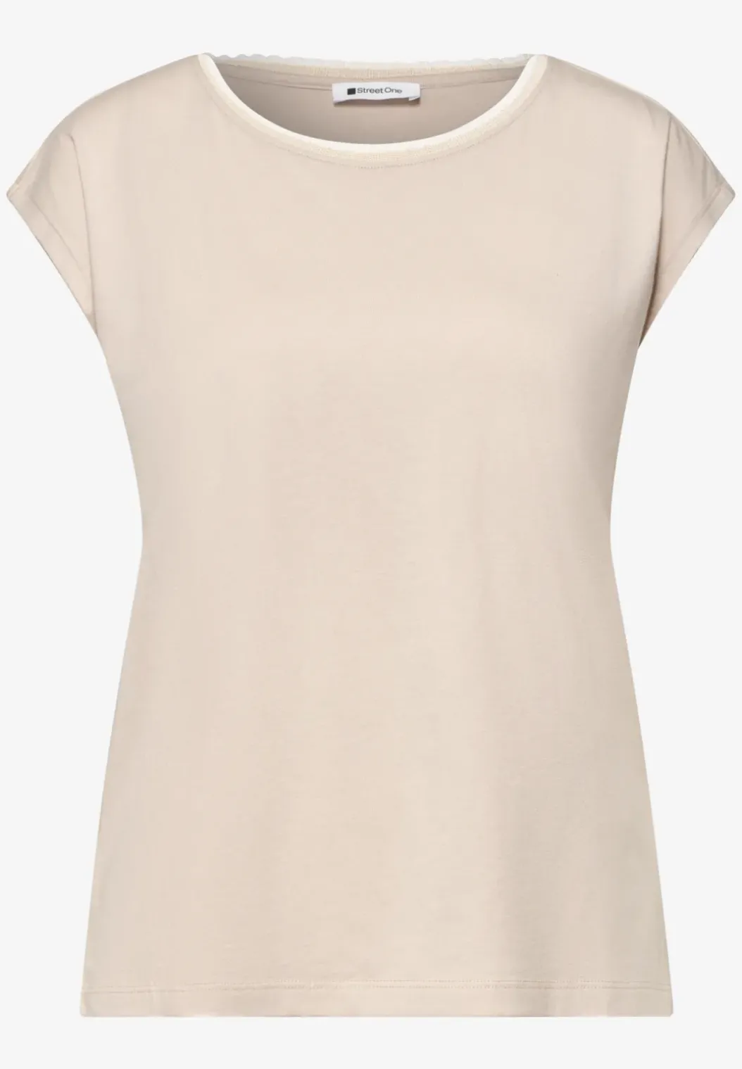 Shirt met overhangende schouder en decoratieve tape