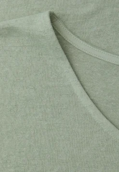 Shirt met overhangende schouders in linnenlook
