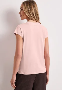 Shirt met overhangende schouders en V-hals