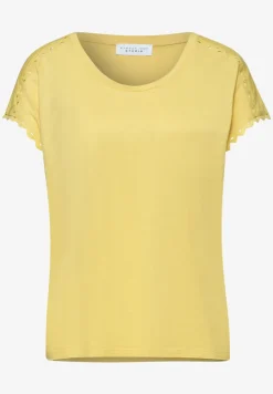 Shirt met overhangende schouder en decoratieve tape